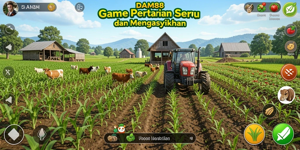 Tampilan gameplay menarik dari DAM88 yang menampilkan ladang subur.