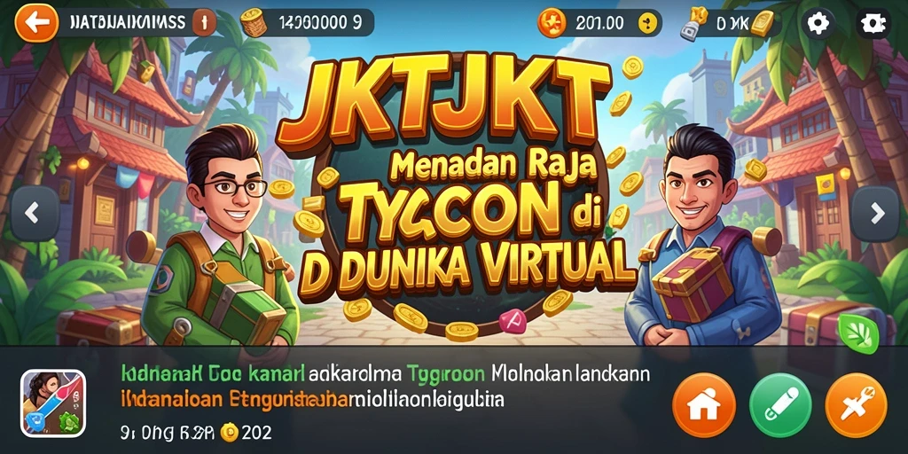 Tangkapan layar menampilkan gameplay seru dalam mengelola bisnis di JKTJKT.
