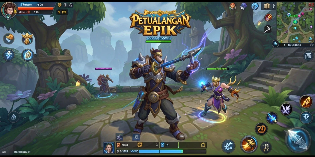 Screenshot V21 menampilkan aksi bertempur yang seru dalam dunia MMORPG.